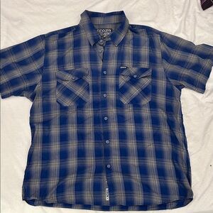 DIXXON Navy and Gray Plaid Casual Shirt